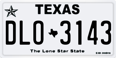 TX license plate DLO3143