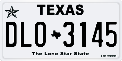 TX license plate DLO3145