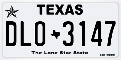 TX license plate DLO3147