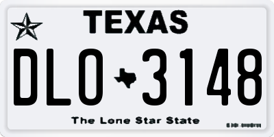 TX license plate DLO3148