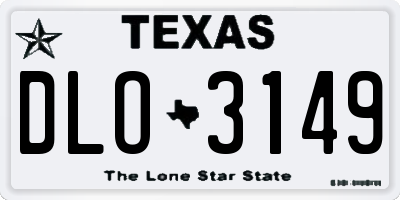 TX license plate DLO3149