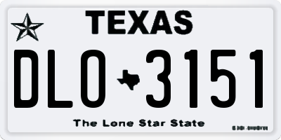 TX license plate DLO3151