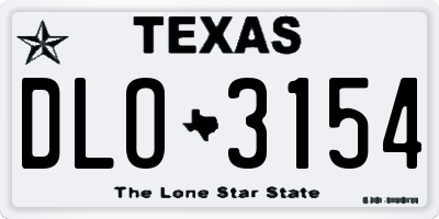 TX license plate DLO3154