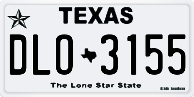 TX license plate DLO3155