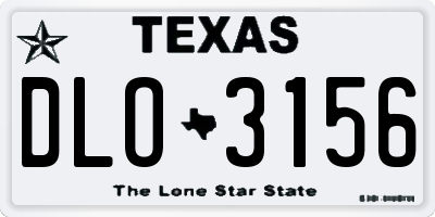 TX license plate DLO3156