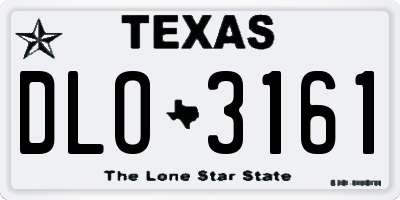 TX license plate DLO3161