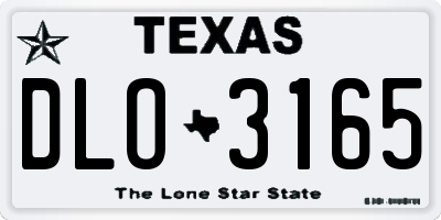 TX license plate DLO3165