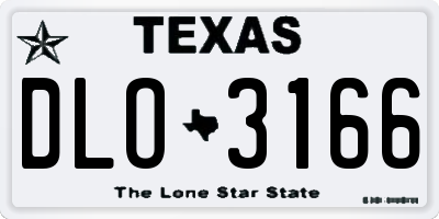 TX license plate DLO3166