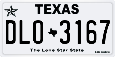 TX license plate DLO3167