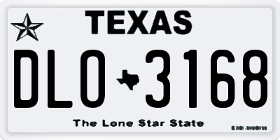 TX license plate DLO3168
