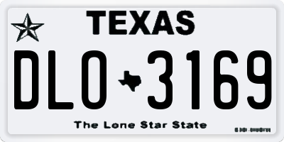 TX license plate DLO3169