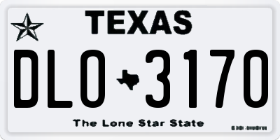 TX license plate DLO3170