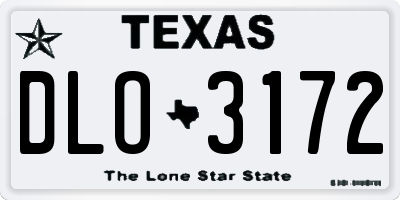TX license plate DLO3172