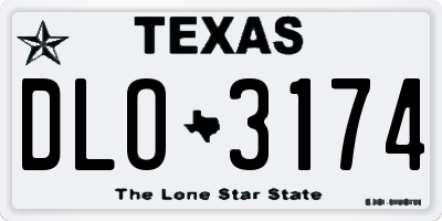 TX license plate DLO3174