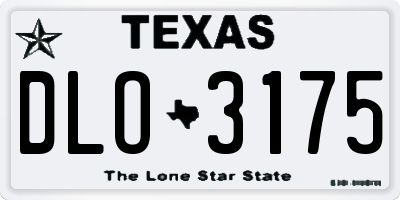 TX license plate DLO3175