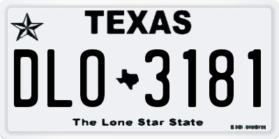 TX license plate DLO3181