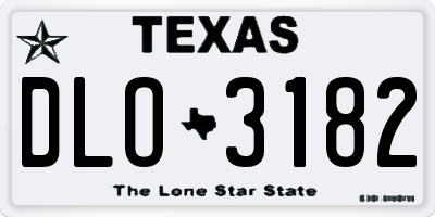 TX license plate DLO3182