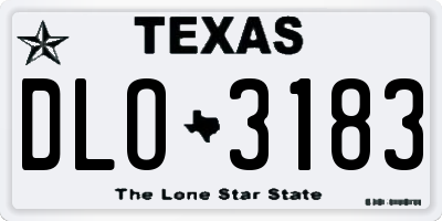 TX license plate DLO3183