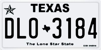 TX license plate DLO3184