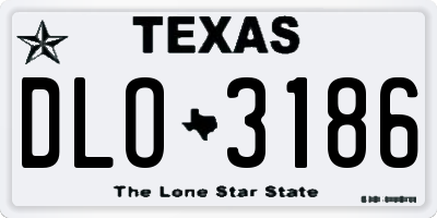 TX license plate DLO3186
