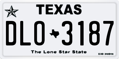 TX license plate DLO3187