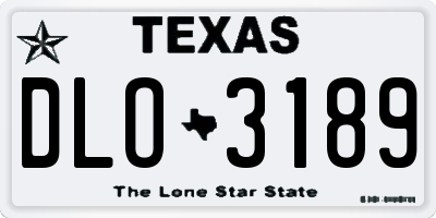 TX license plate DLO3189
