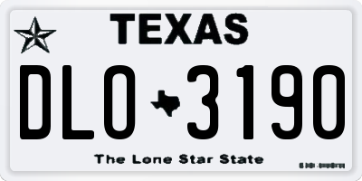 TX license plate DLO3190