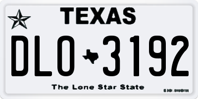 TX license plate DLO3192