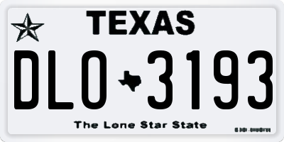 TX license plate DLO3193