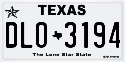 TX license plate DLO3194