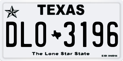 TX license plate DLO3196