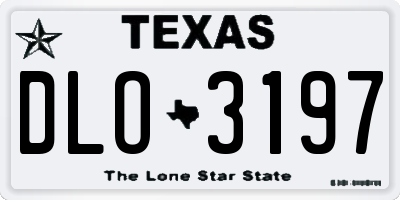 TX license plate DLO3197