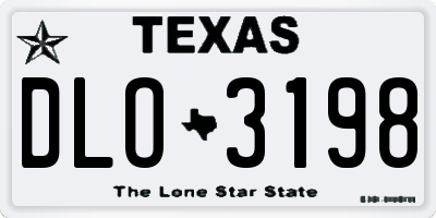 TX license plate DLO3198