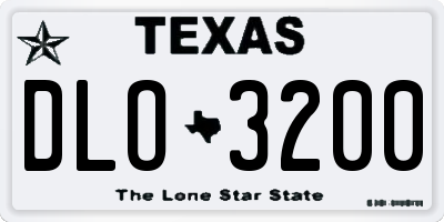 TX license plate DLO3200