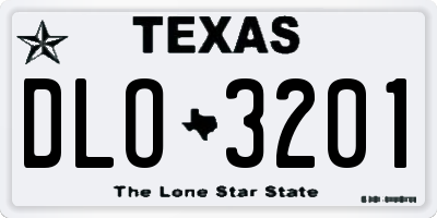 TX license plate DLO3201