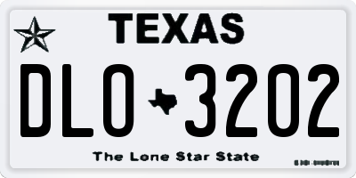 TX license plate DLO3202