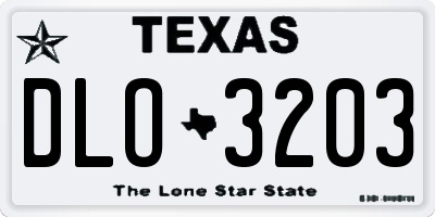 TX license plate DLO3203