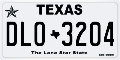 TX license plate DLO3204