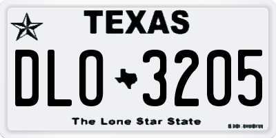 TX license plate DLO3205