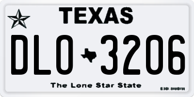 TX license plate DLO3206
