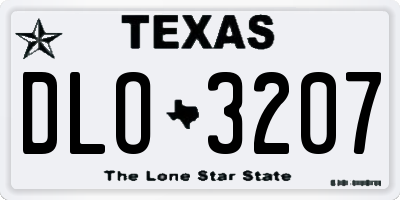 TX license plate DLO3207