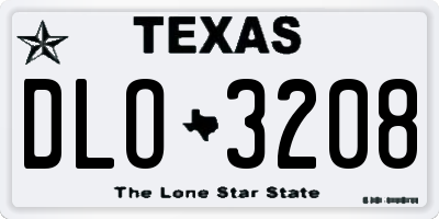 TX license plate DLO3208