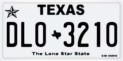 TX license plate DLO3210