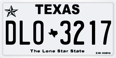 TX license plate DLO3217
