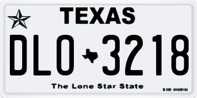 TX license plate DLO3218
