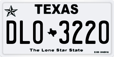 TX license plate DLO3220