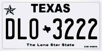 TX license plate DLO3222