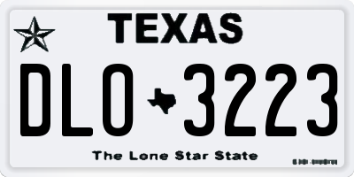 TX license plate DLO3223