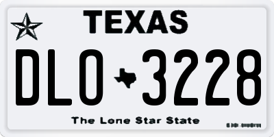 TX license plate DLO3228
