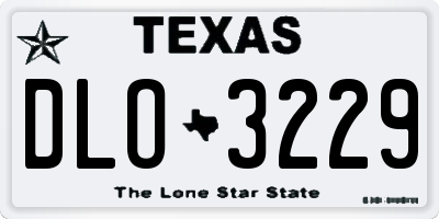 TX license plate DLO3229